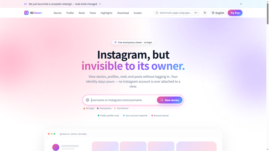 Instagram viewer website screenshot